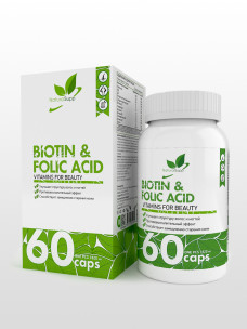 Natural Supp Biotin &amp; Folic Acid, 60 капс