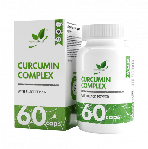 Natural Supp Сurcumin+Black Pepper, Куркумин+Экстракт черного перца, 60 капсул