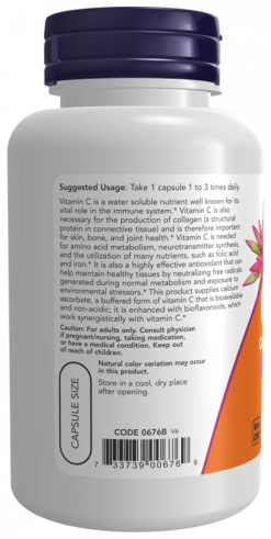 NOW C-500 Calcium Ascorbat, 100 капсул