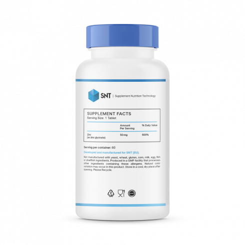 SNT Zinc Glycinate, Глицинат цинка, 60 таблеток