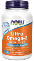 NOW Ultra Omega-3 Fish Oil 500 EPA/250 DHA, Ультра Омега-3 Фиш Ойл 500 ЭПК/250 ДГК